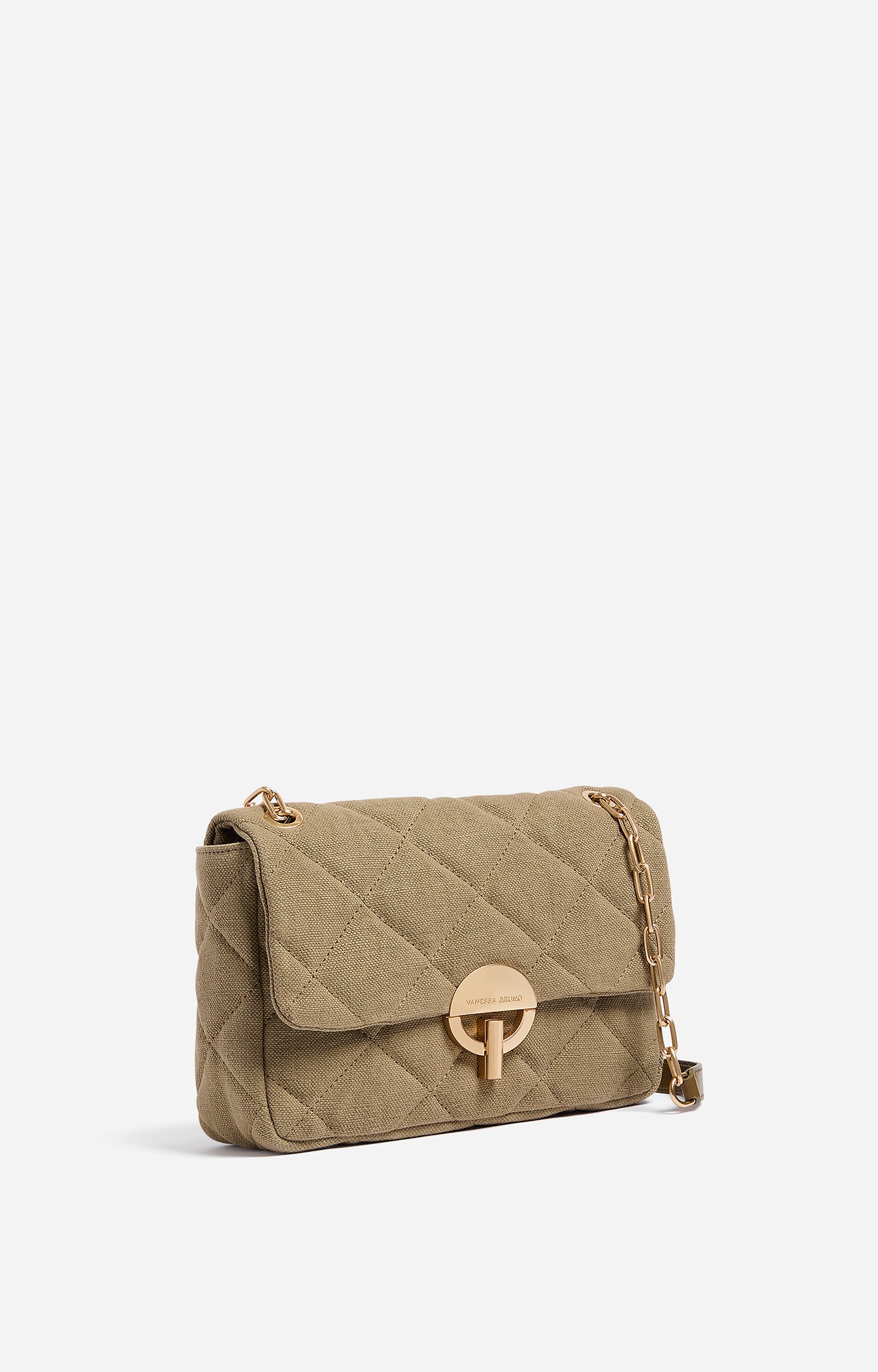 Grand Sac Moon En Lin Lin matelass&eacute;, fermoir dor&eacute;, Made In Italie VANESSA BRUNO