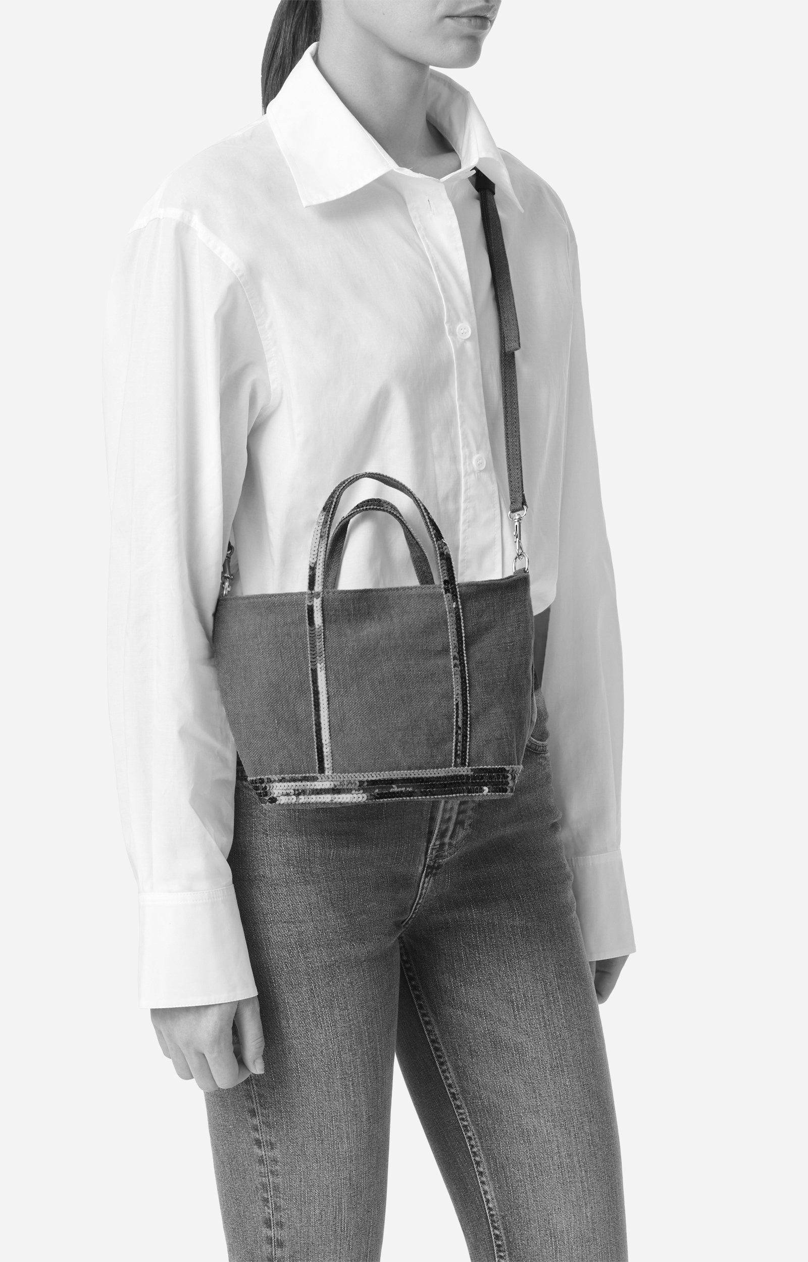 Cabas XS Zipp&eacute; En Lin Made In France, Sac Bandouli&egrave;re VANESSA BRUNO