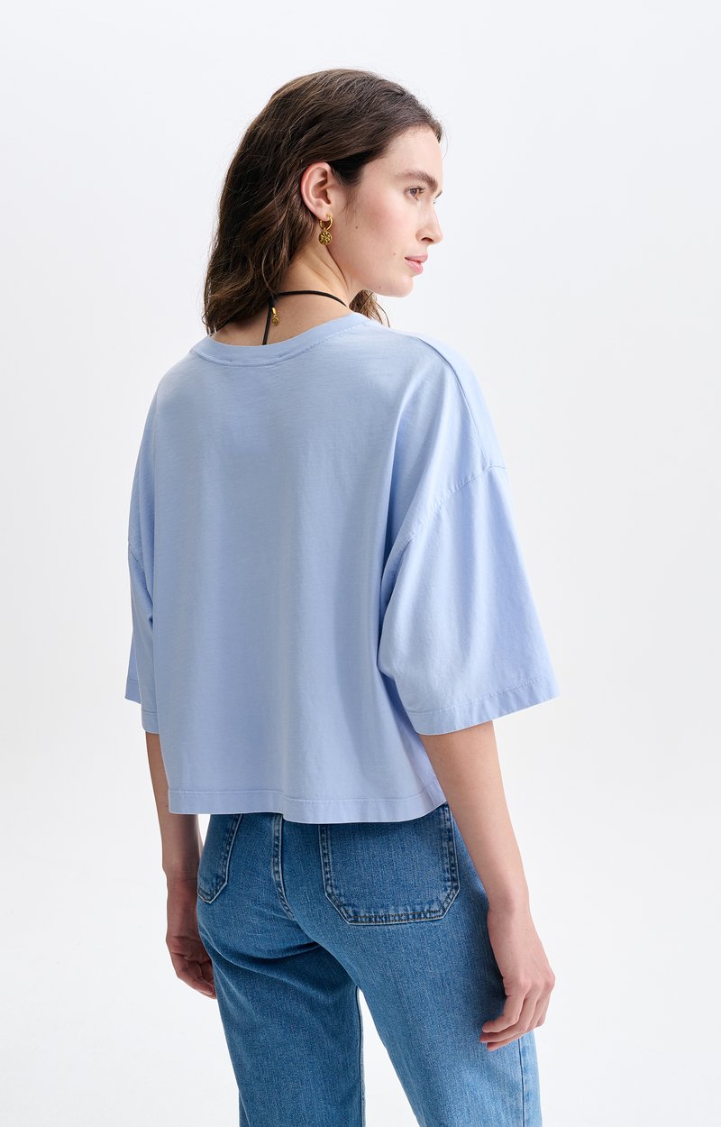 T-Shirt Crop Camomille Coton bio, crop boxy, made in Portugal VANESSA BRUNO
