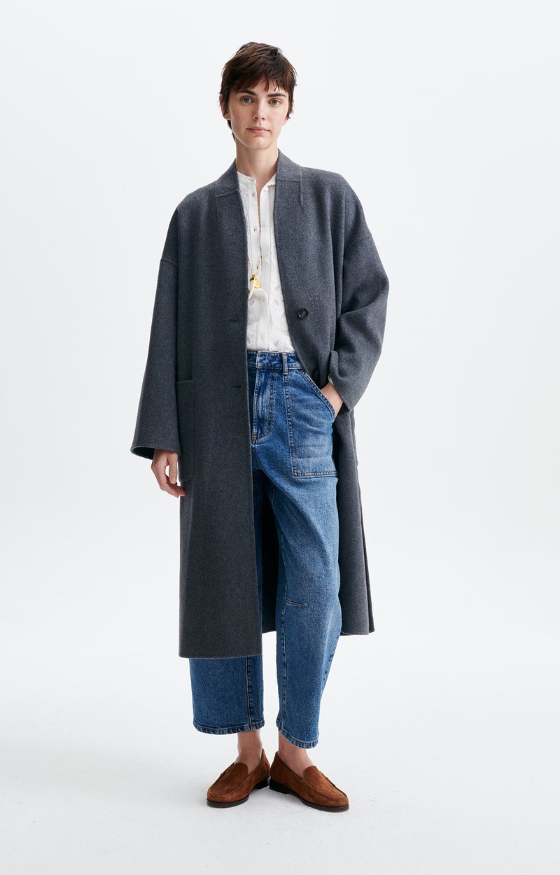 Manteau Long Bachir Laine Double Face, Cinture, Fentes Latt&eacute;rales VANESSA BRUNO