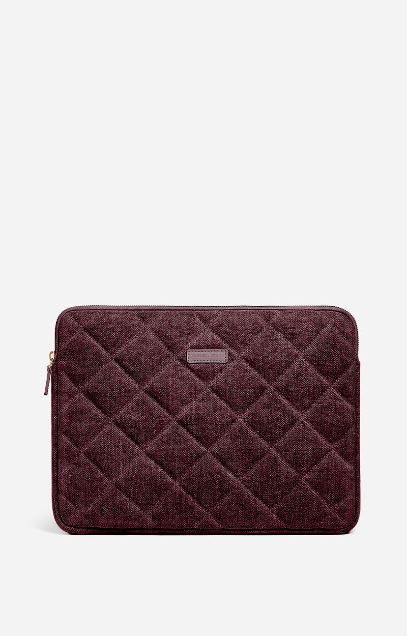 Housse Ordinateur En Lin Made In France, Lin Matelass&eacute;, Zip Dor&eacute; VANESSA BRUNO