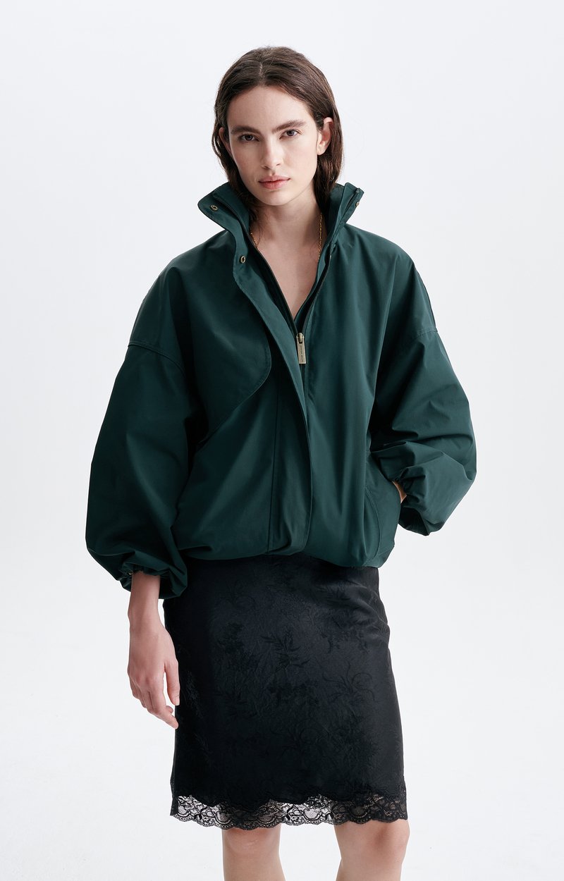 Blouson Oversize Hans Oversize, col montant zipp&eacute;, p&eacute;trole VANESSA BRUNO