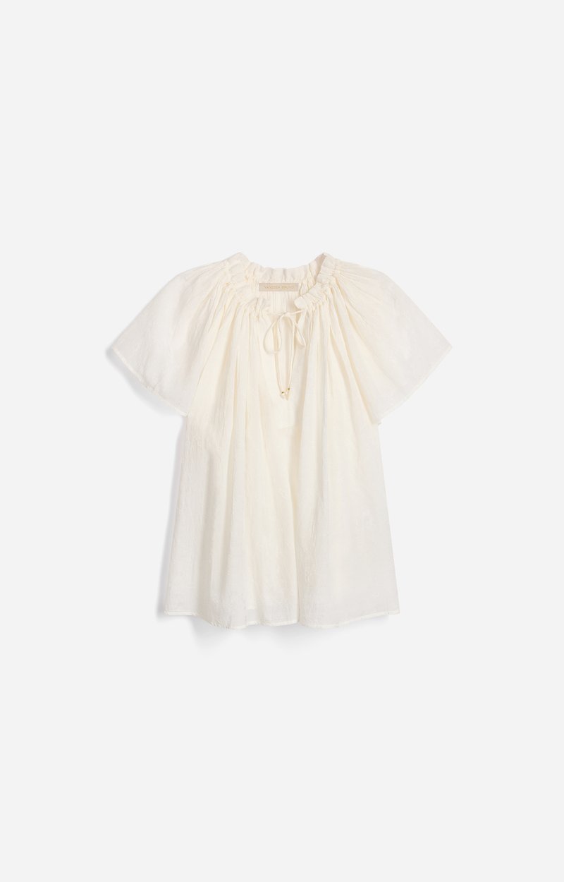 Blouse Brod&eacute;e Halisson Coton, broderies, encolure fronc&eacute;e lacet VANESSA BRUNO