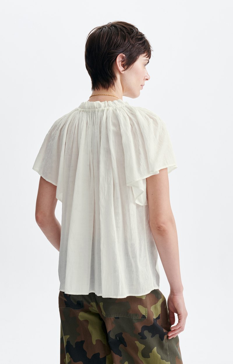Blouse Brod&eacute;e Halisson Coton, broderies, encolure fronc&eacute;e lacet VANESSA BRUNO