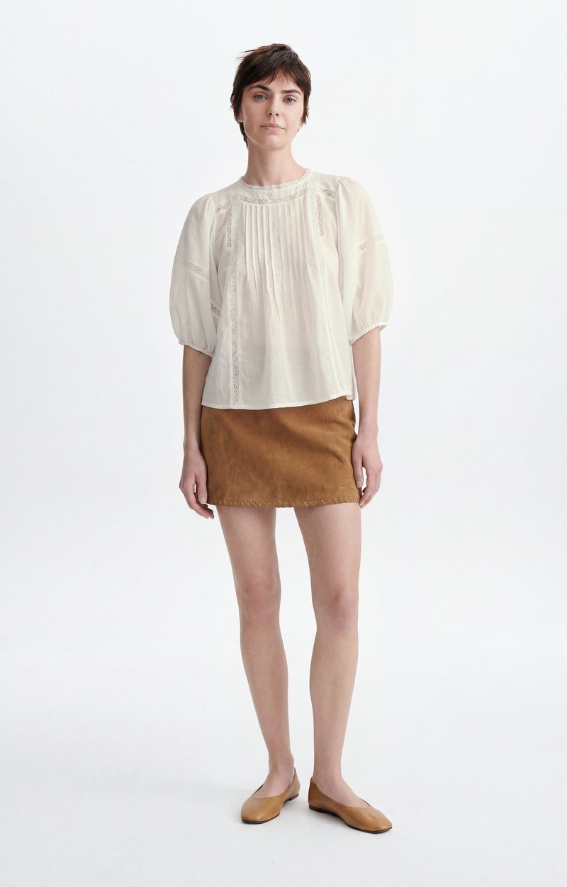 Blouse Manches Ballon Hava Coton et dentelle, manches ballon ivoire VANESSA BRUNO