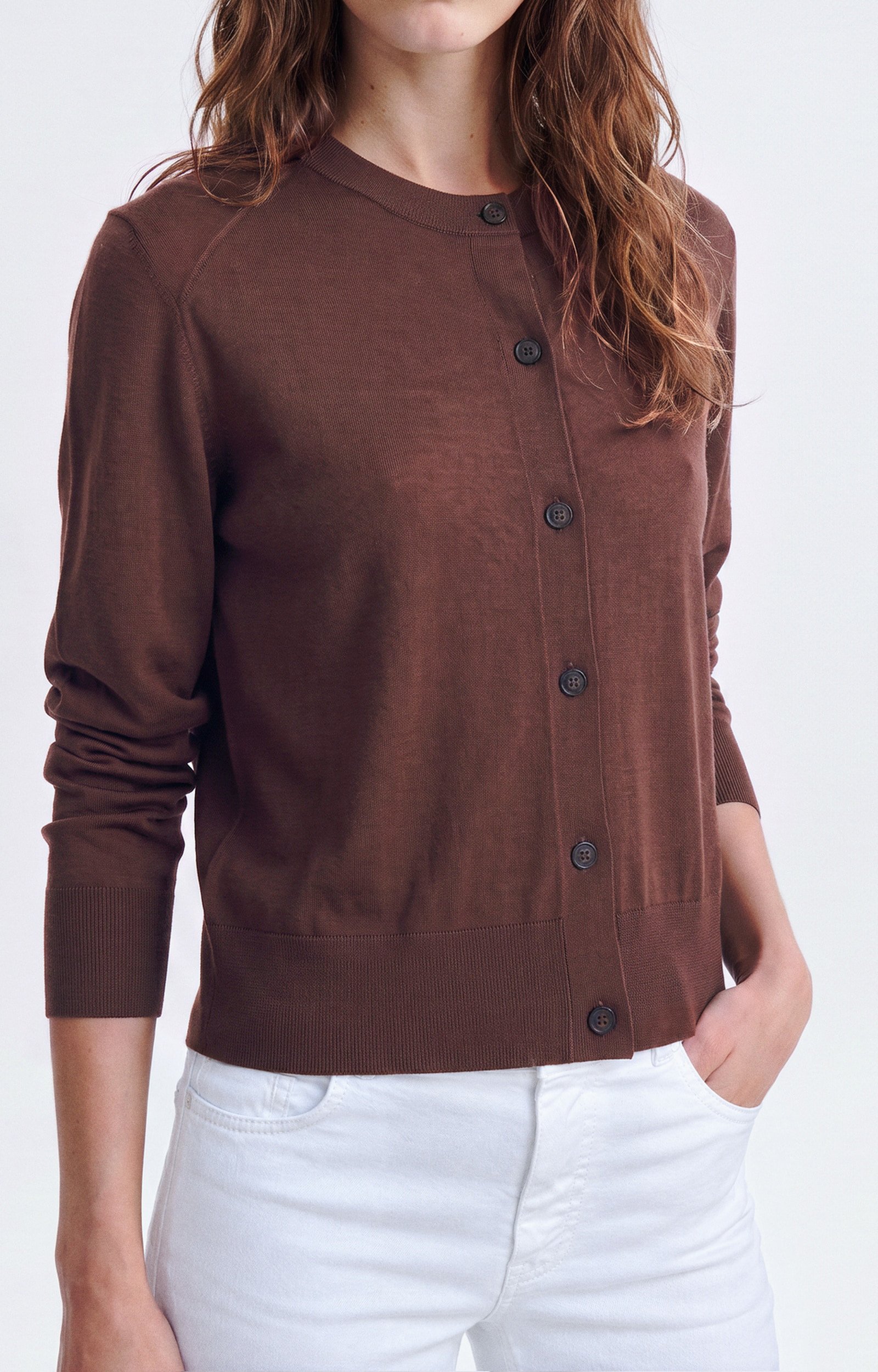 Cardigan En Laine M&eacute;rinos Harold 100% m&eacute;rinos, Col rond, Ajust&eacute; VANESSA BRUNO