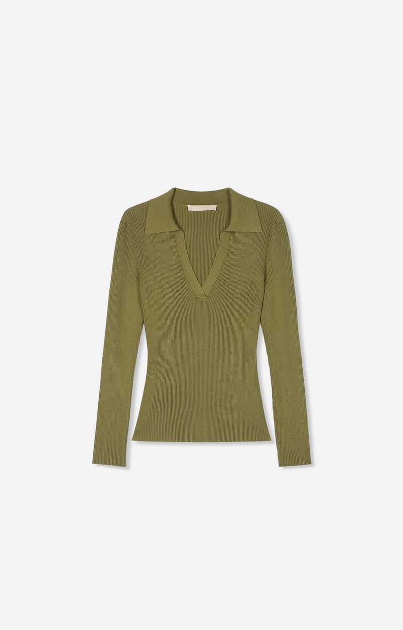 Pull C&ocirc;tel&eacute; Horace Maille c&ocirc;tel&eacute;e, col polo ouvert, ajust&eacute; VANESSA BRUNO