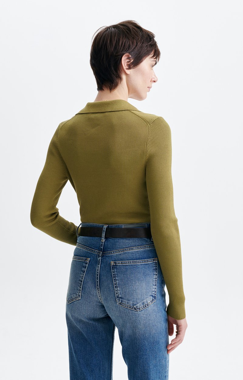 Pull C&ocirc;tel&eacute; Horace Maille c&ocirc;tel&eacute;e, col polo ouvert, ajust&eacute; VANESSA BRUNO