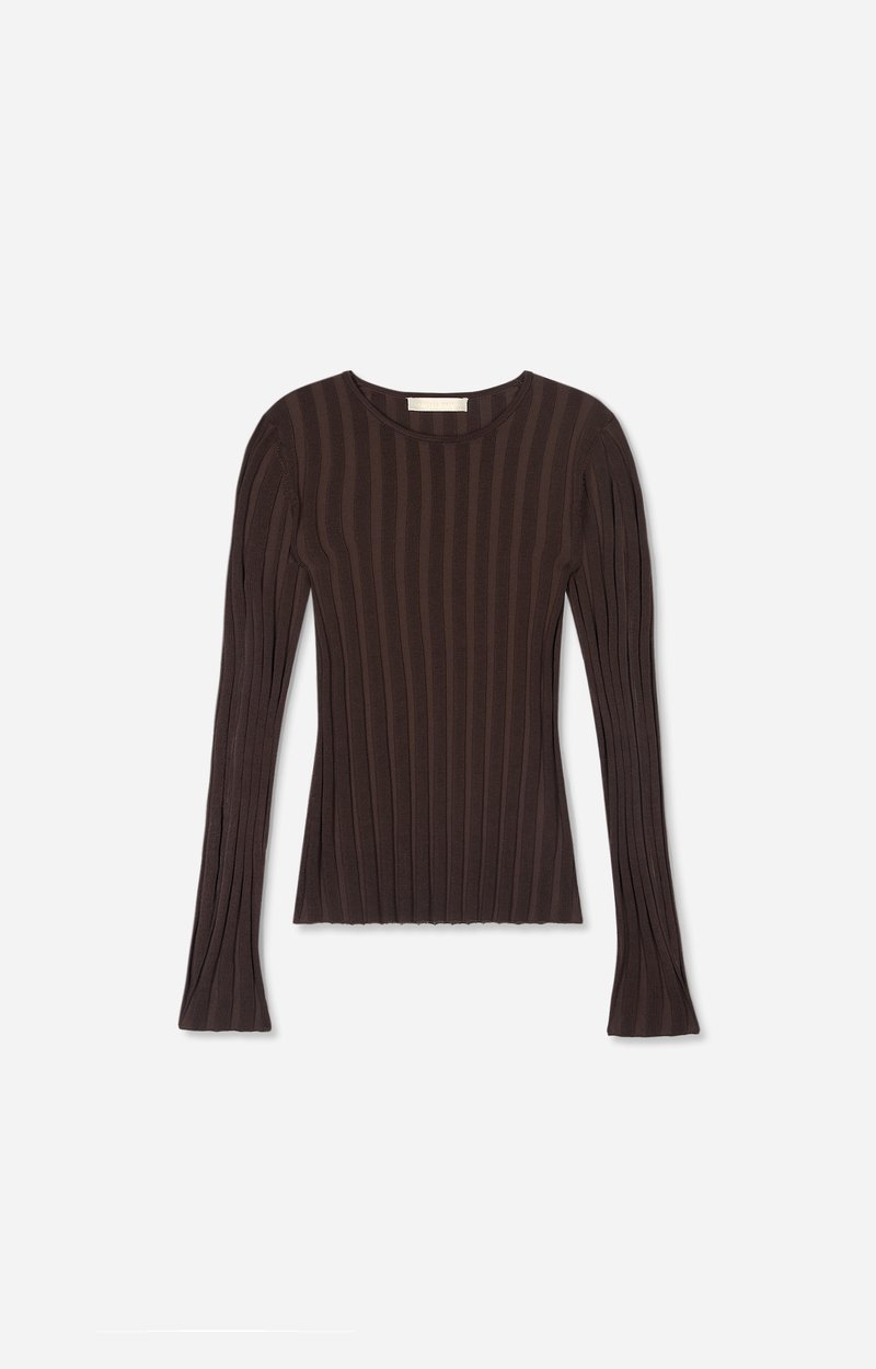Pull Torsad&eacute; Hermann Torsades fines, seconde peau, chocolat VANESSA BRUNO