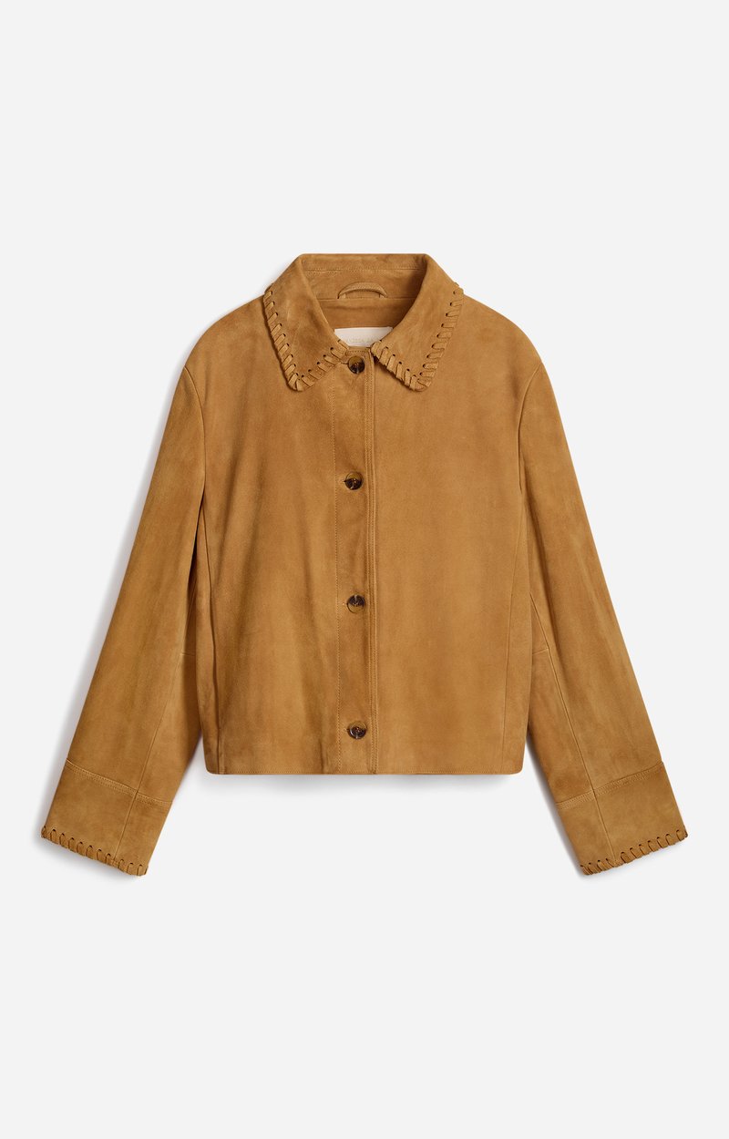 Veste Courte Daim Hector Daim, col claudine, boutons corne VANESSA BRUNO