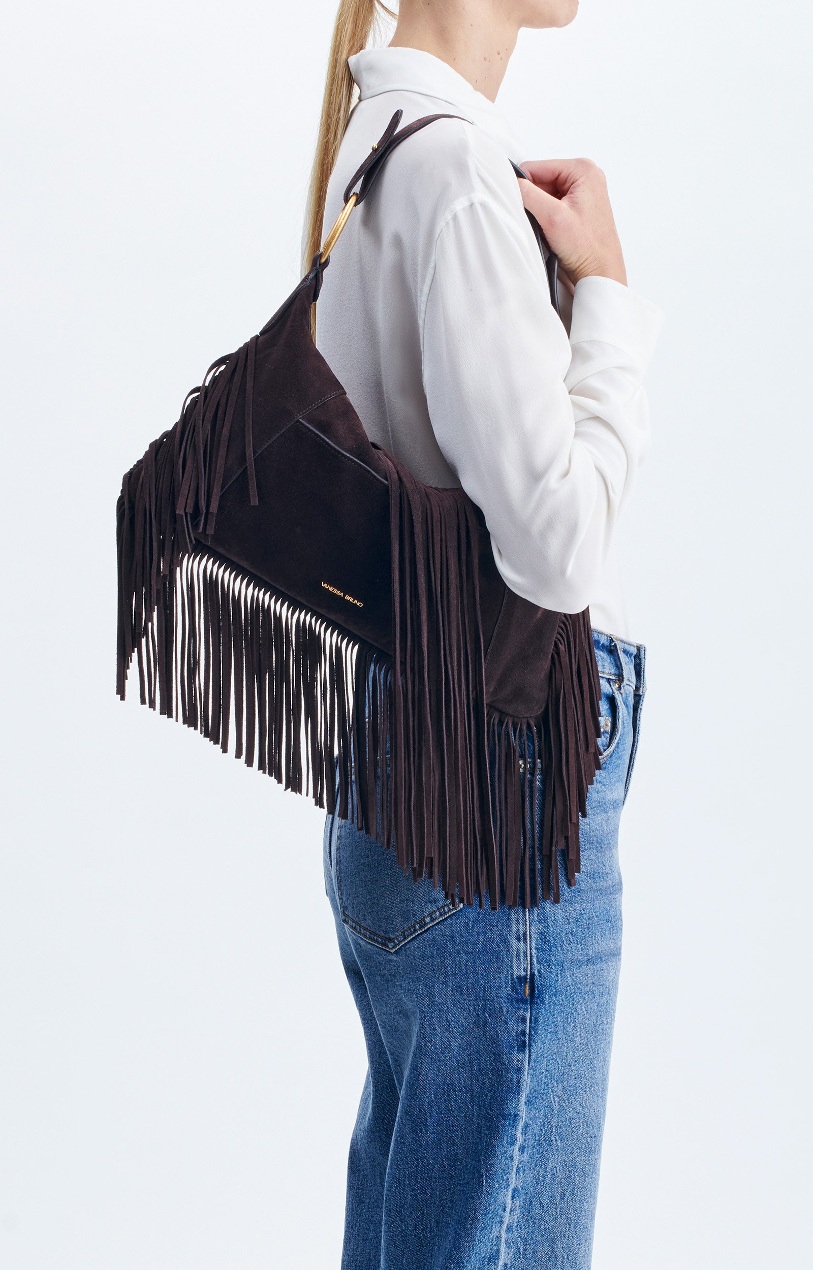 Sac Mathilde En Cuir Velours &Agrave; Franges En 100% cuir de vachette VANESSA BRUNO