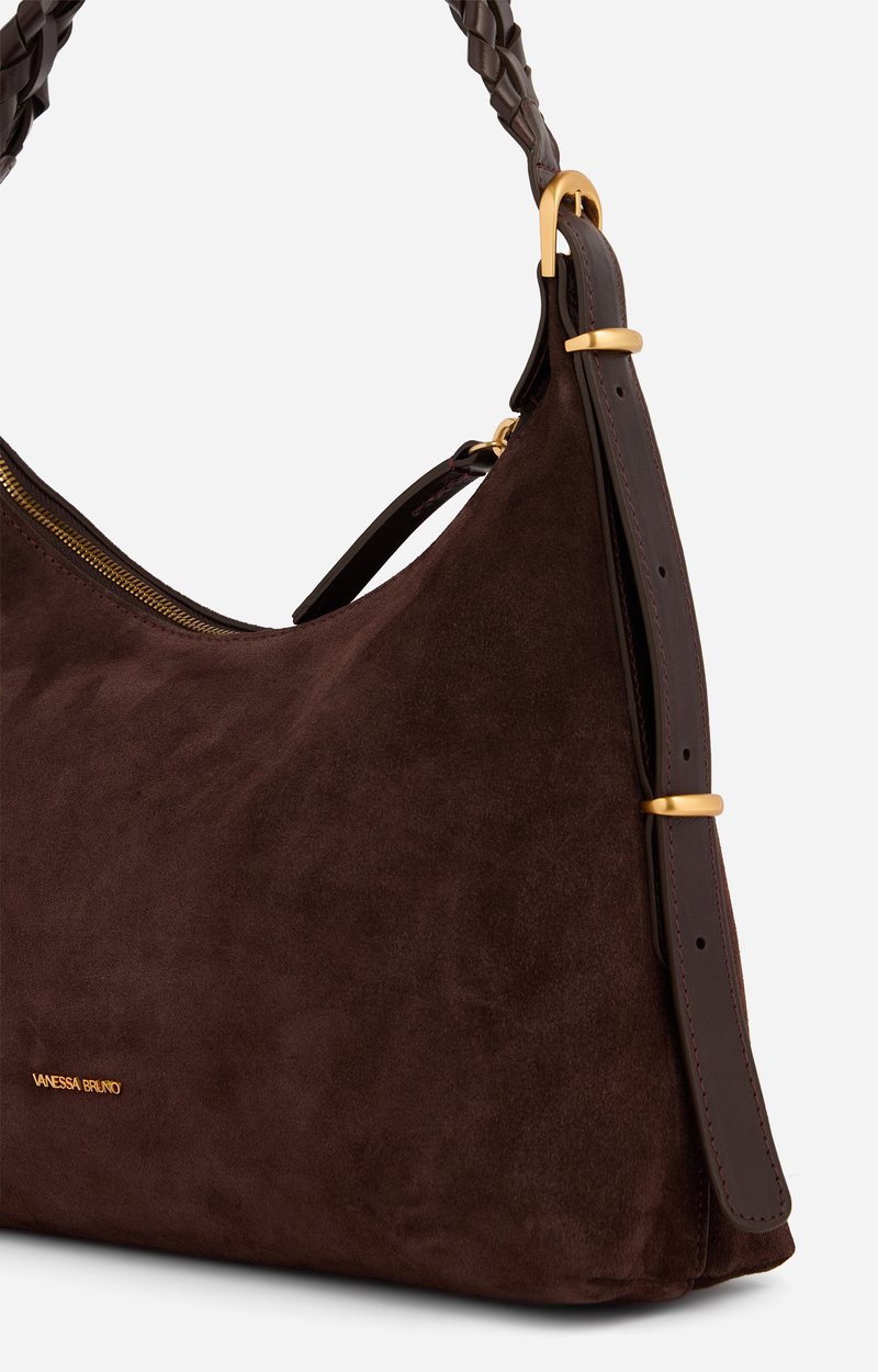 Petit Sac Hobo Jess En Cuir Velours En Cuir De Vachette, Fabriqu&eacute; En Italie VANESSA BRUNO
