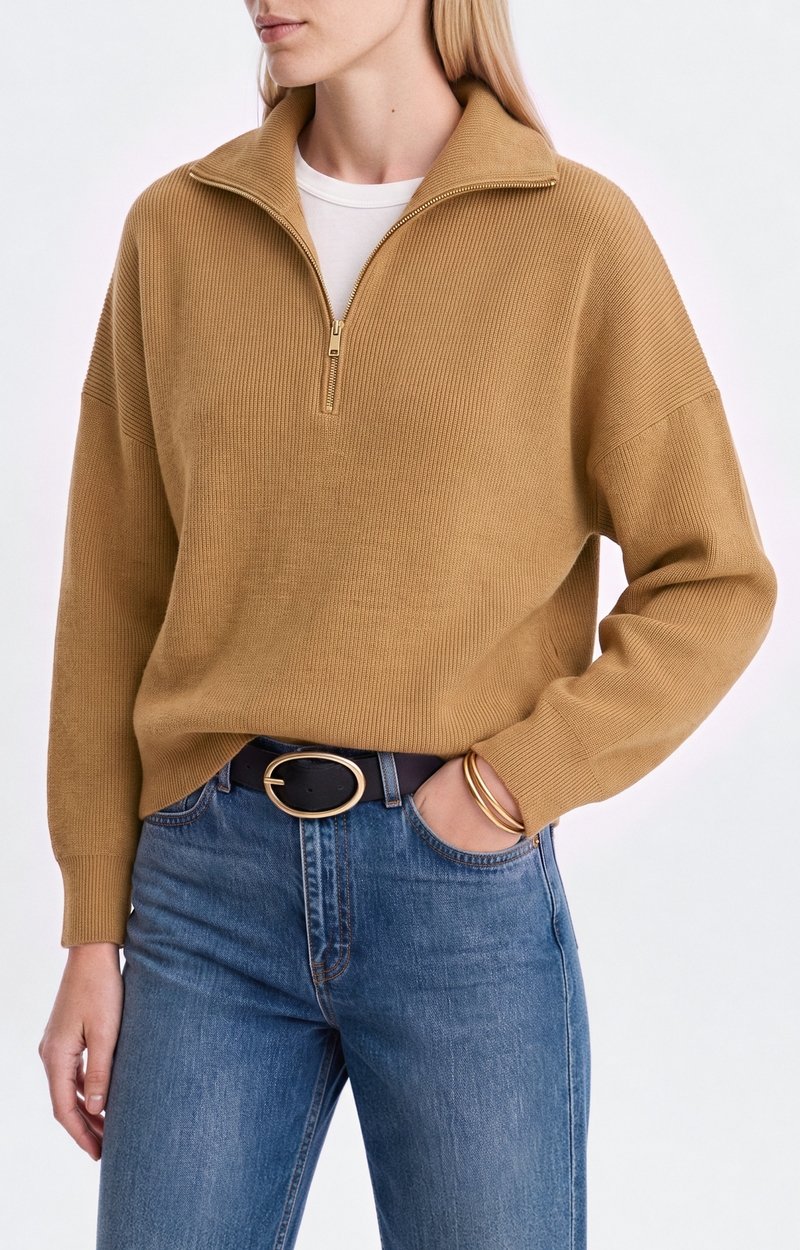 Pull Honorat Pull col montant zipp&eacute; en maille m&eacute;rinos VANESSA BRUNO