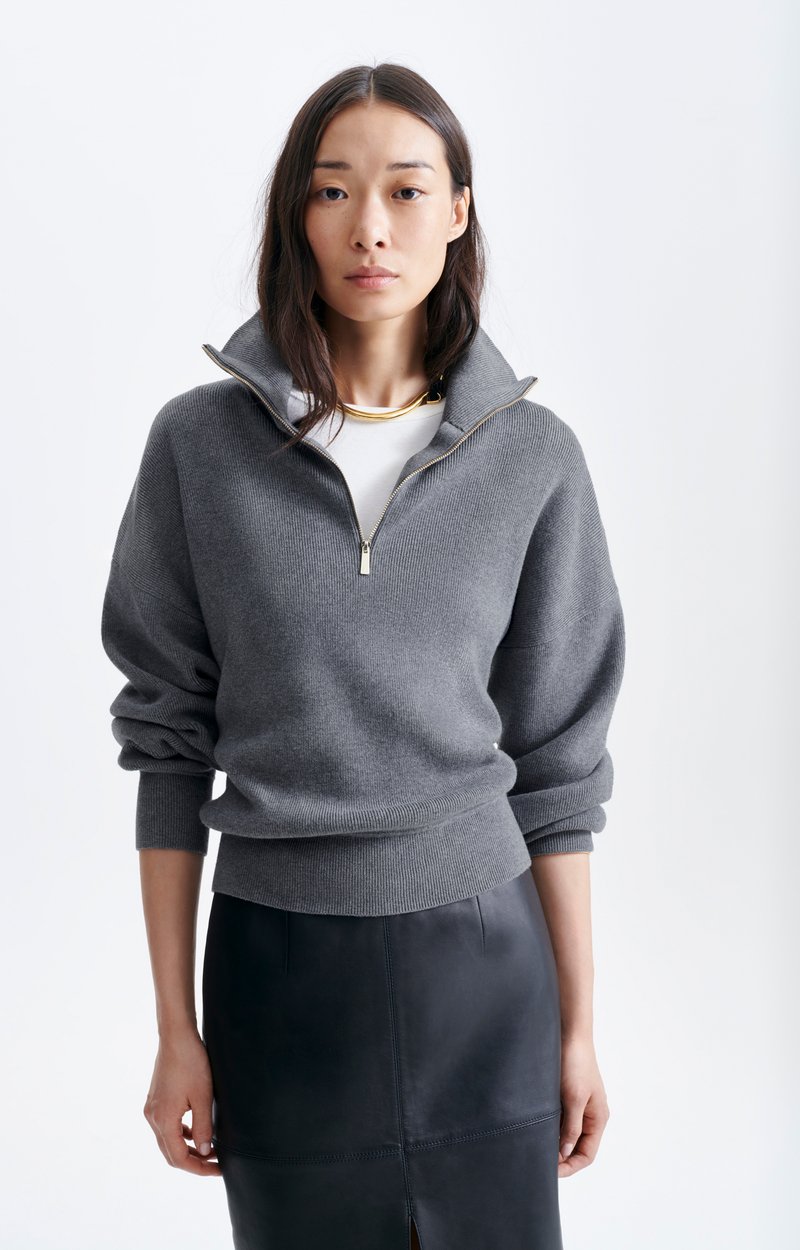Pull Honorat Pull col montant zipp&eacute; en maille m&eacute;rinos VANESSA BRUNO