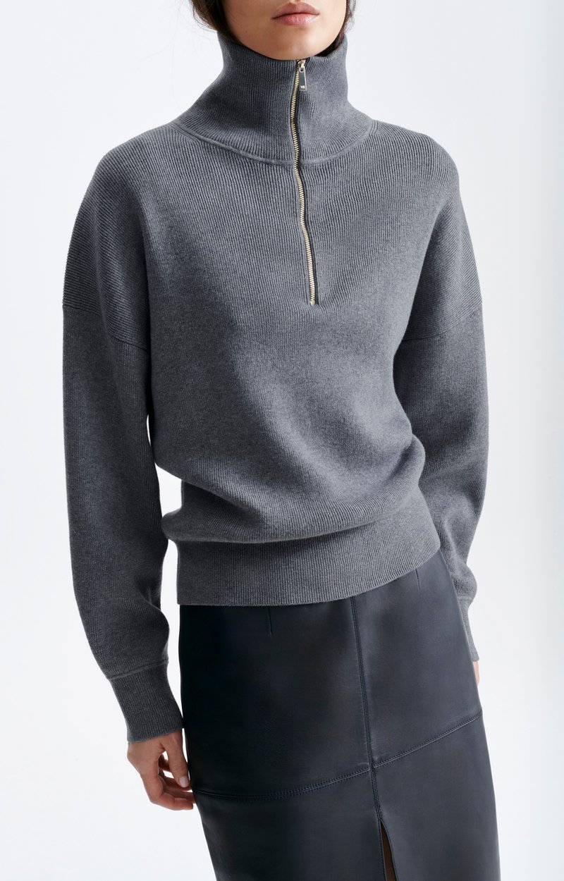 Pull Honorat Pull col montant zipp&eacute; en maille m&eacute;rinos VANESSA BRUNO