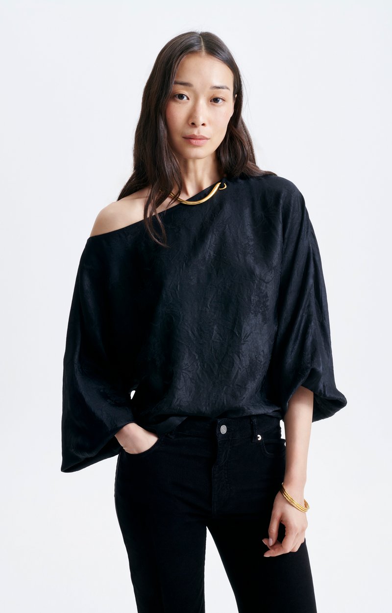 Blouse Hylf Blouse en jacquard d'ac&eacute;tate, encolure bateau VANESSA BRUNO