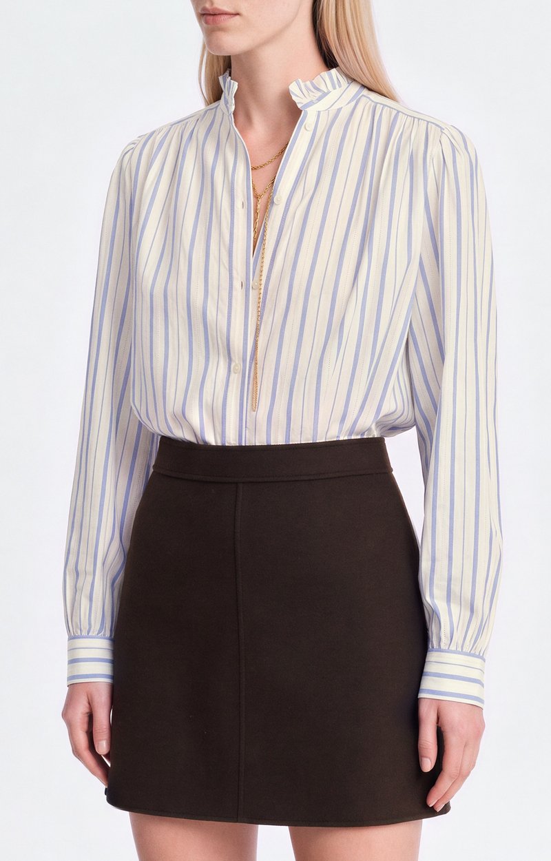 Blouse Hilda Blouse en coton ray&eacute;, col &agrave; volant VANESSA BRUNO
