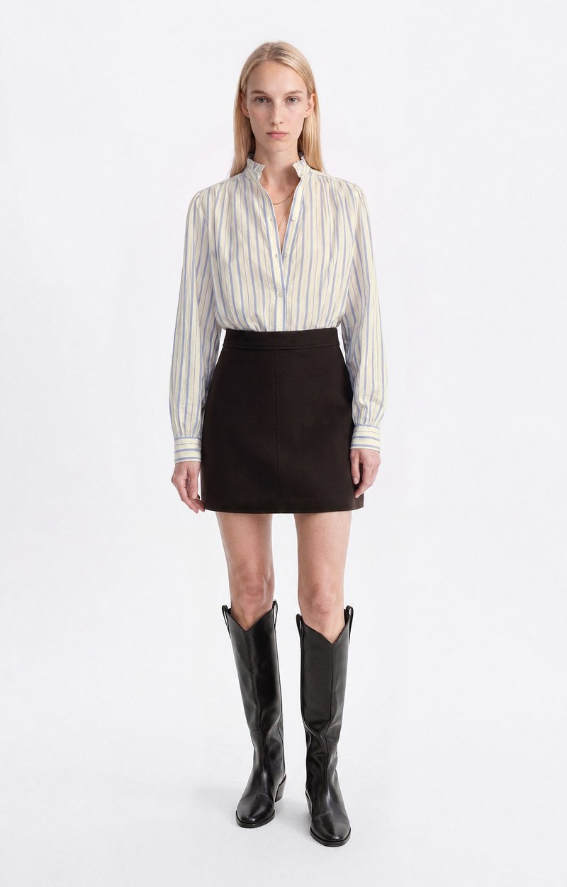 Blouse Hilda Blouse en coton ray&eacute;, col &agrave; volant VANESSA BRUNO