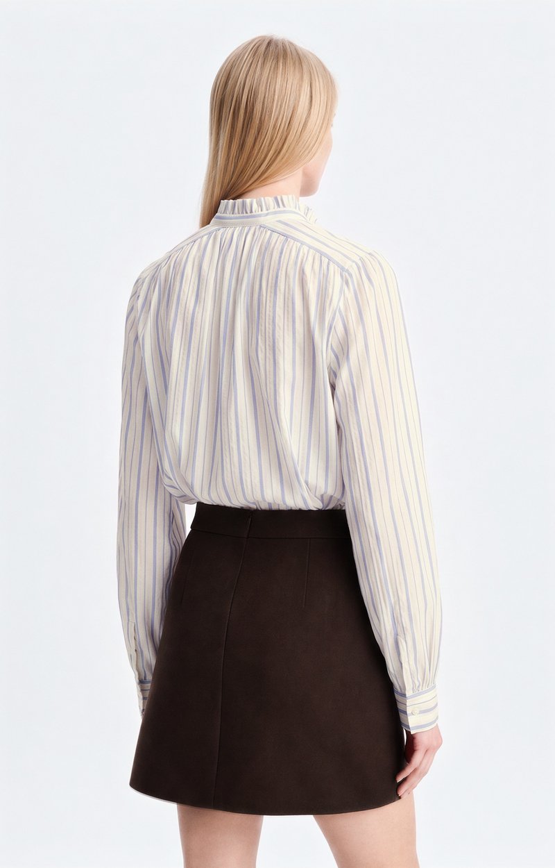 Blouse Hilda Blouse en coton ray&eacute;, col &agrave; volant VANESSA BRUNO