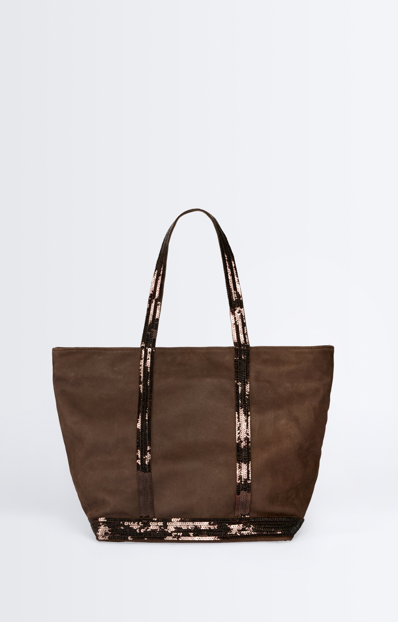 Cabas M Zipp&eacute; en Cuir Nubuck En cuir, finitions sequins VANESSA BRUNO