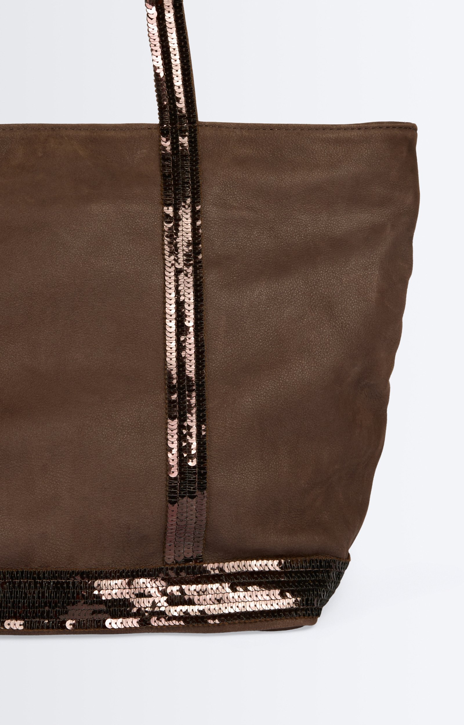Cabas M Zipp&eacute; en Cuir Nubuck En cuir, finitions sequins VANESSA BRUNO