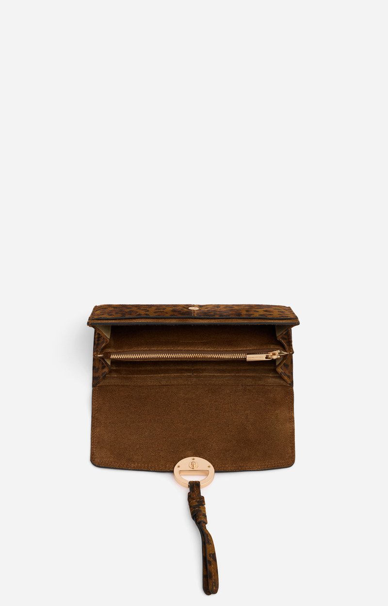 Portefeuille L&eacute;opard Cuir velours imprim&eacute; l&eacute;opard VANESSA BRUNO