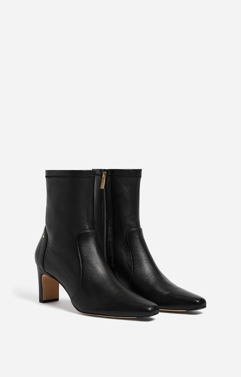 Bottines Souples en Cuir Cuir lisse d'agneau, talon habill&eacute; VANESSA BRUNO
