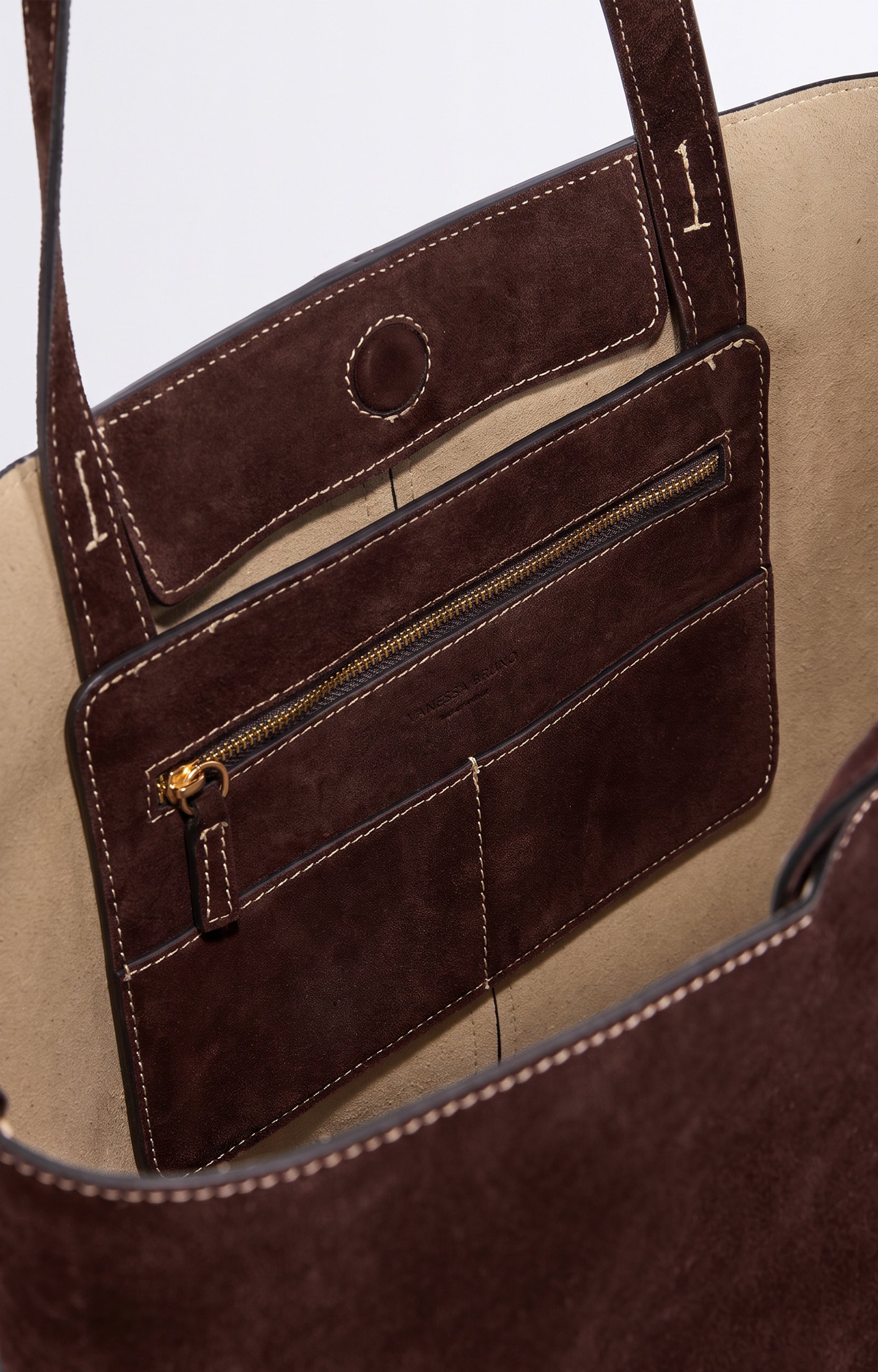 Grand Cabas Daily En Cuir Velours Cuir de Vachette, Made In Italie VANESSA BRUNO