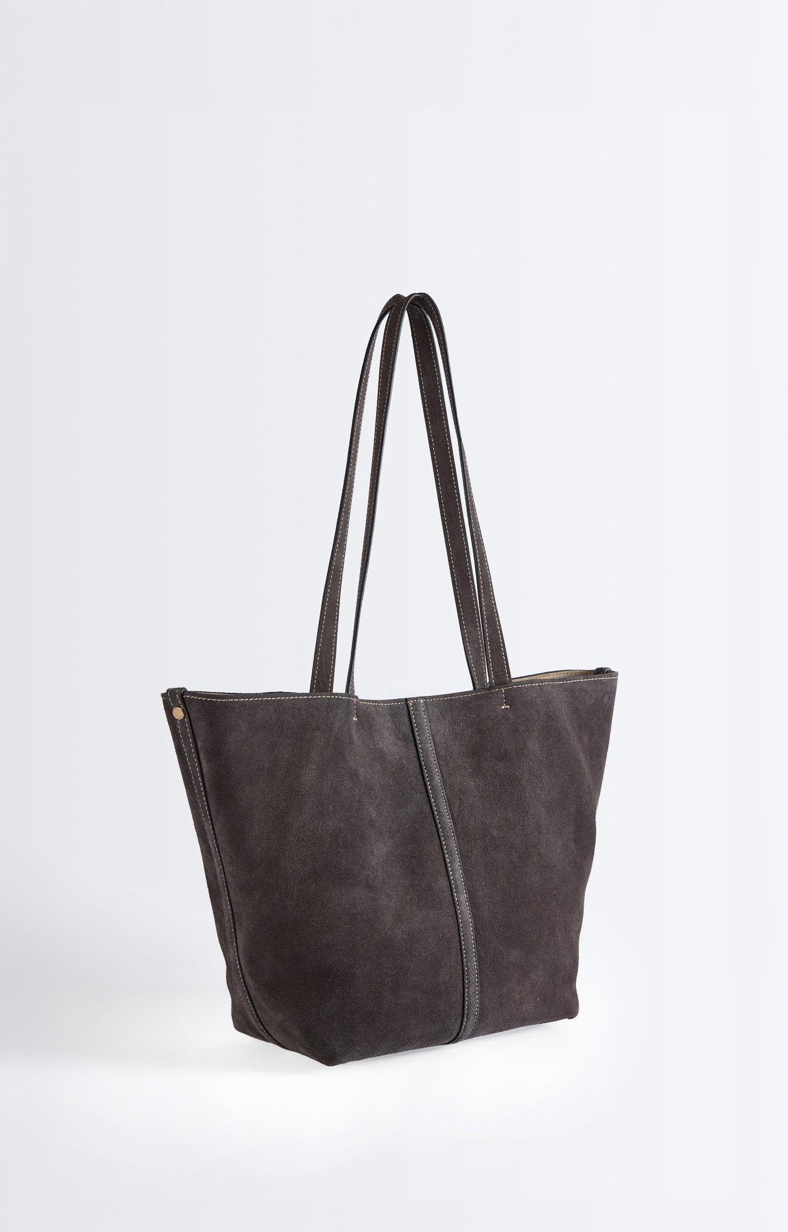Petit Cabas Daily En Cuir Velours Cuir de Vachette, Made In Italie VANESSA BRUNO