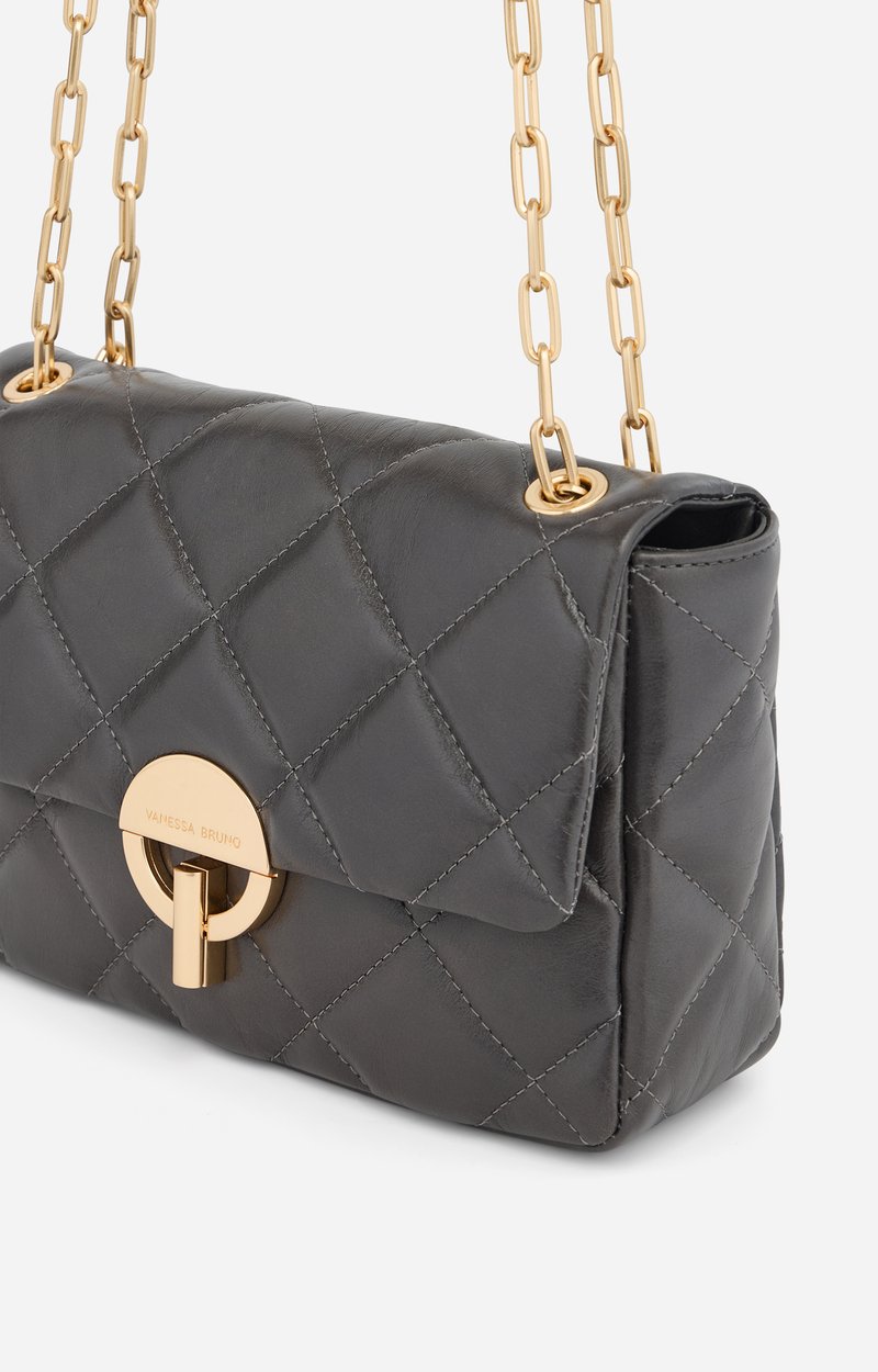 Grand Sac Moon En Cuir Craquel&eacute; Cuir craquel&eacute; matelass&eacute;, Made In Italie VANESSA BRUNO