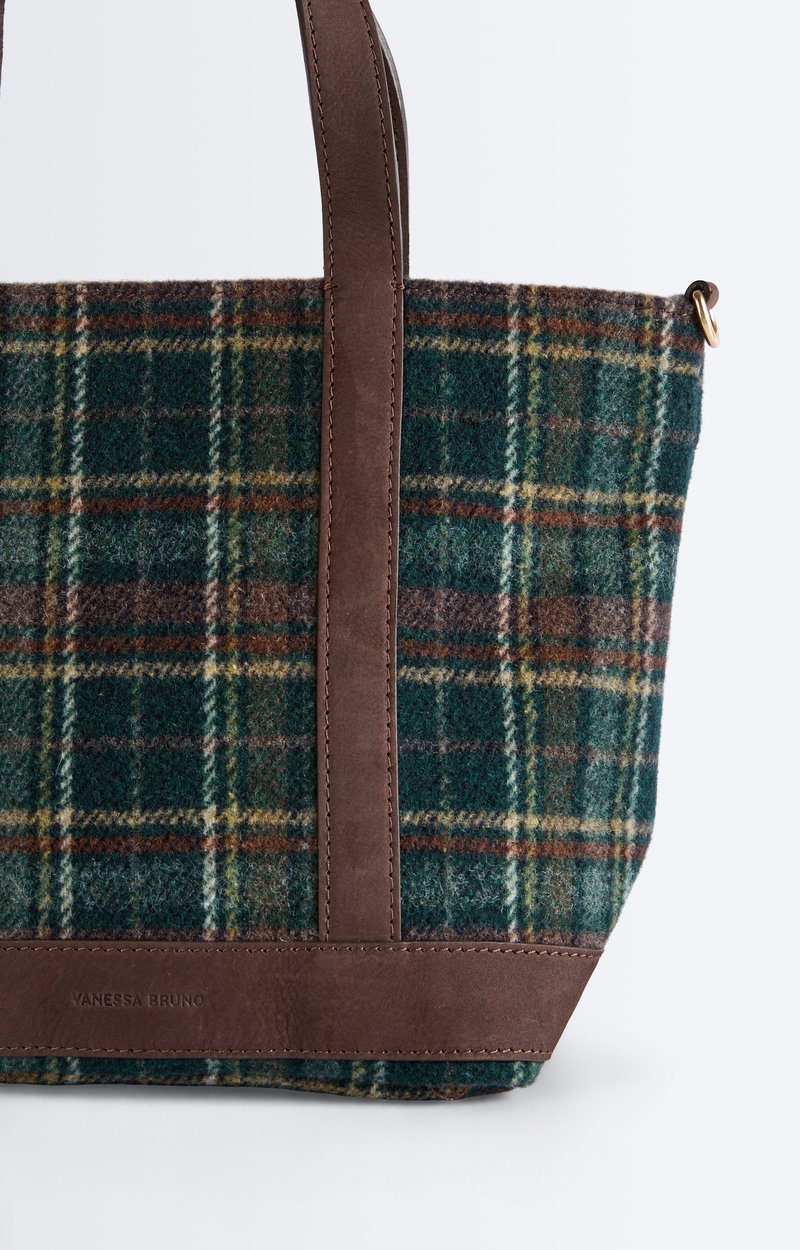 Cabas S Zipp&eacute; Tartan Cabas en tissu tartan, bandouli&egrave;re amovible VANESSA BRUNO