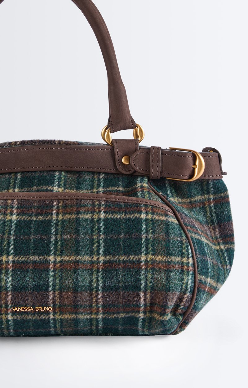 Petit Sac Lune Tartan Sac &agrave; main en tissu tartan, petit format VANESSA BRUNO
