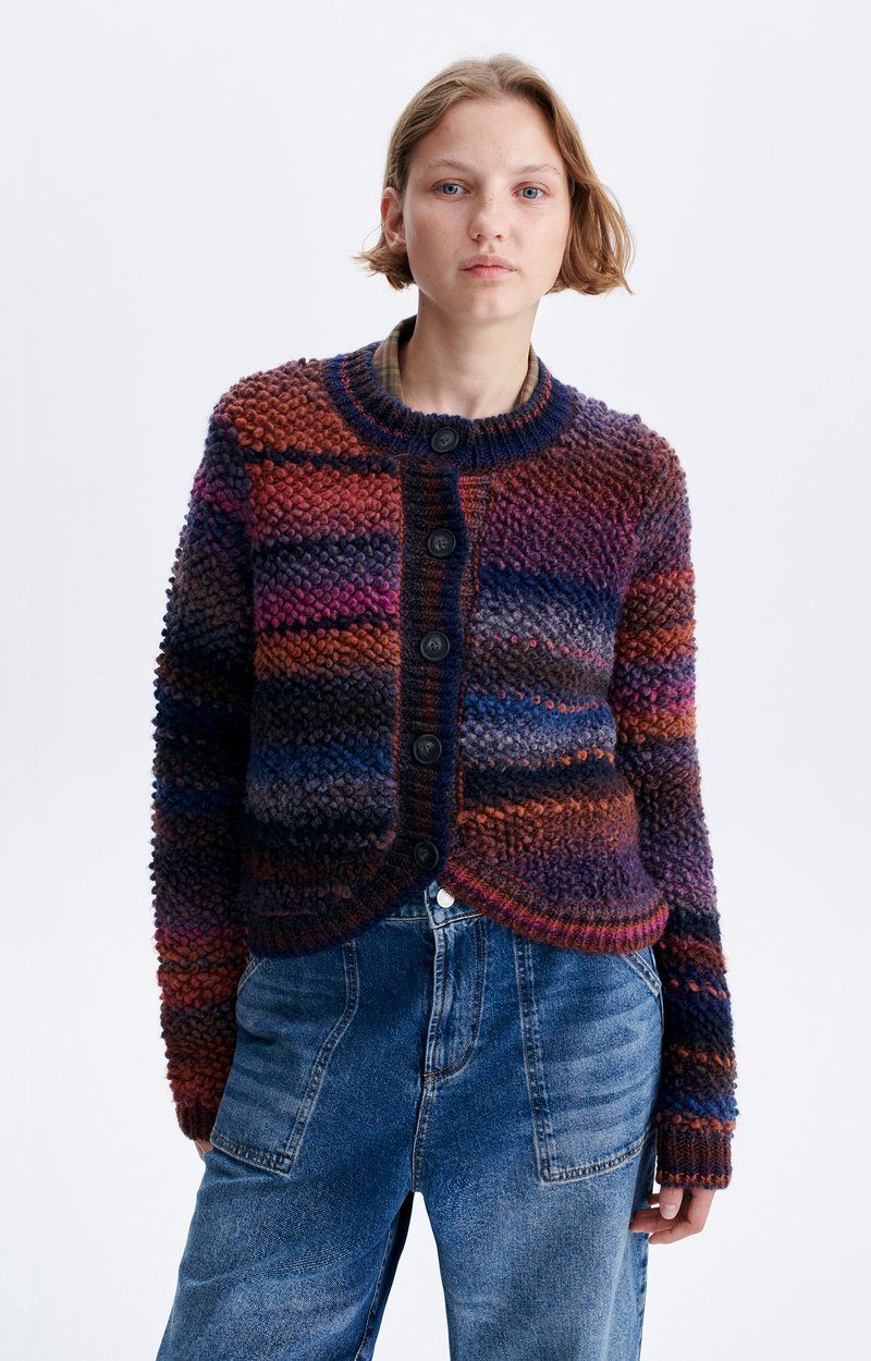 Gilet Drissa Gilet boutonn&eacute; en maille de laine ray&eacute;e VANESSA BRUNO
