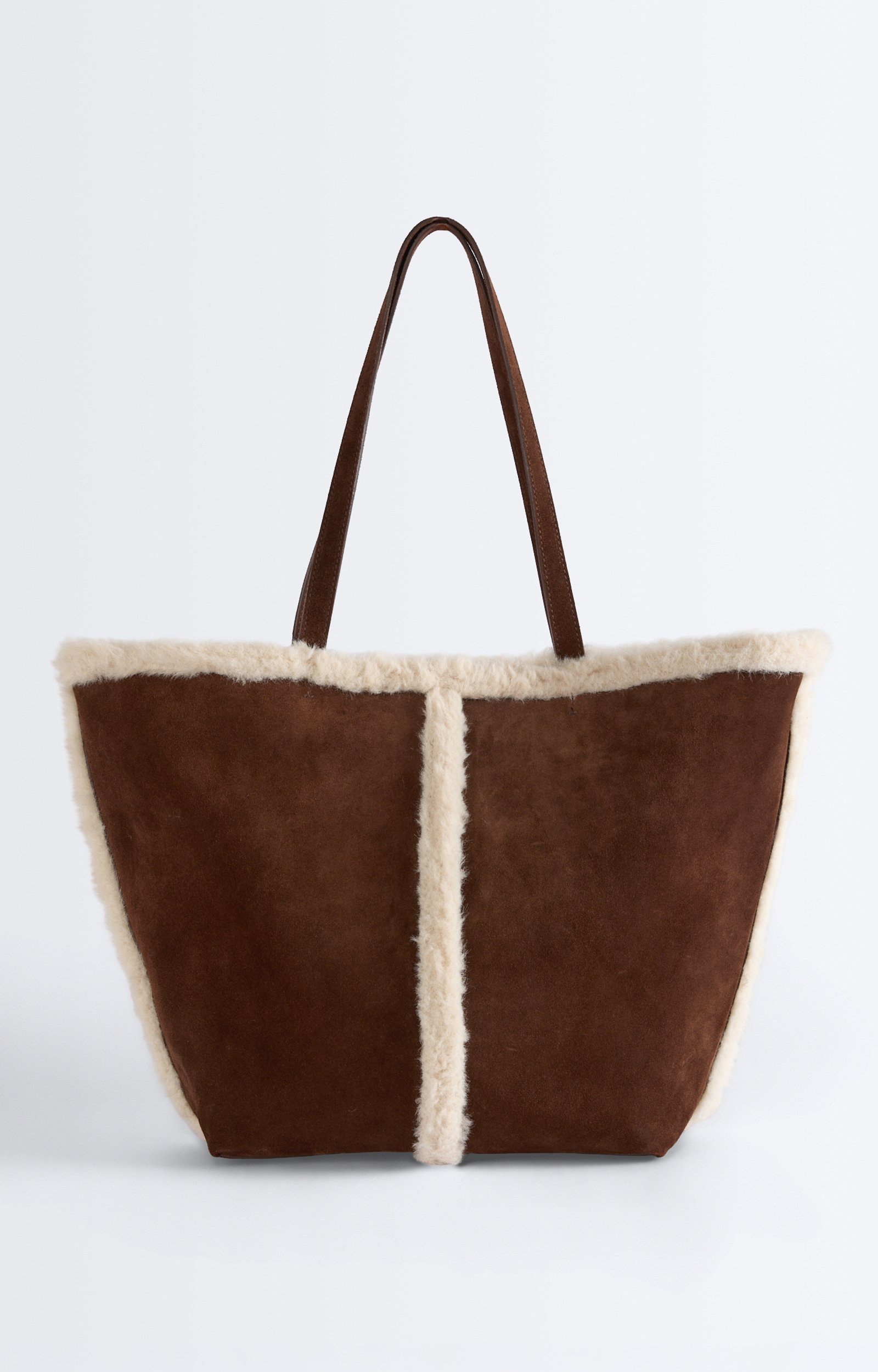Grand Cabas Daily En Cuir Shearling Grand cabas en cuir su&eacute;d&eacute; et shearling VANESSA BRUNO