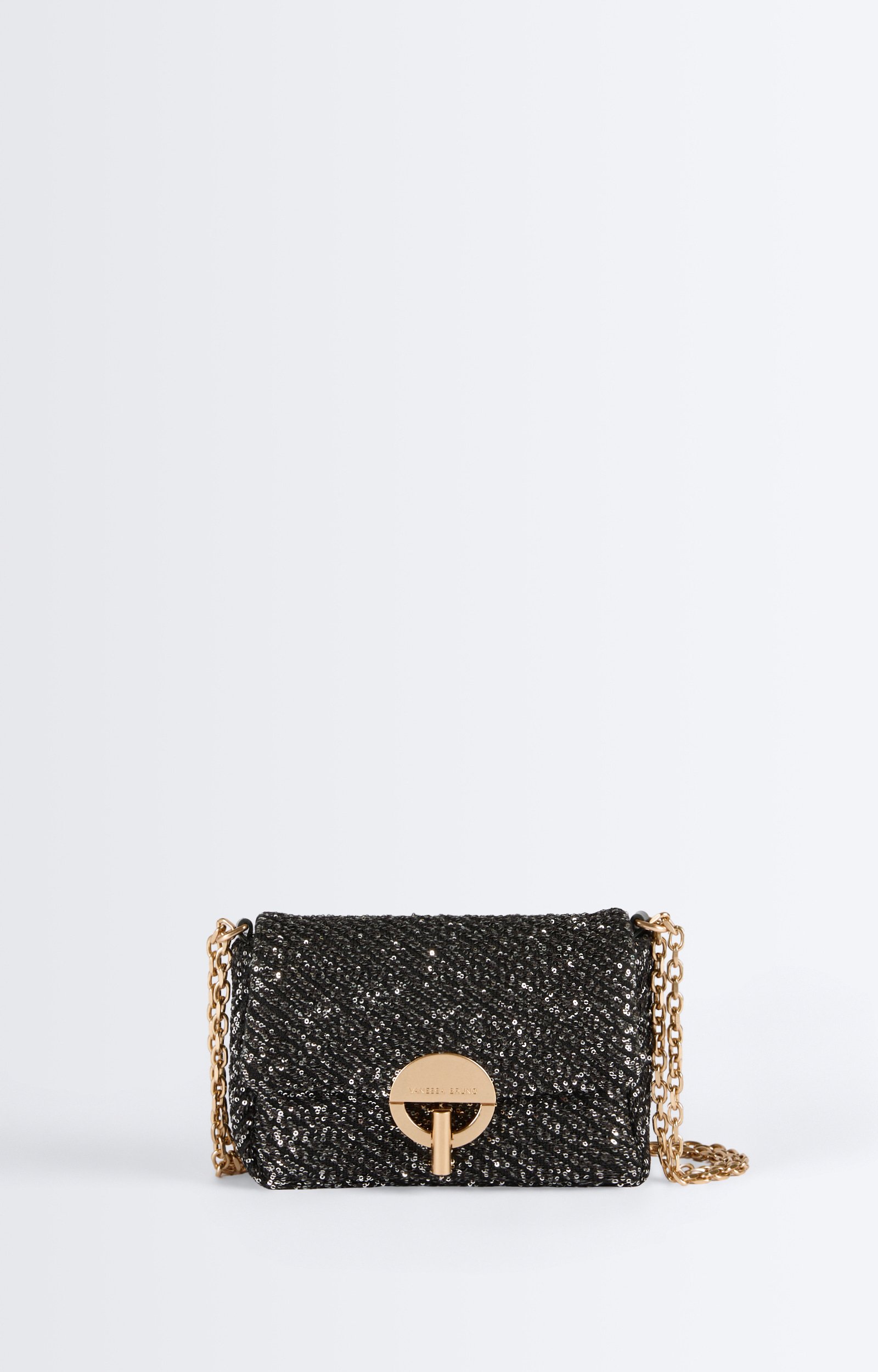 Petit Sac Moon Sequins Sac Moon &agrave; sequins, cha&icirc;ne dor&eacute;e VANESSA BRUNO