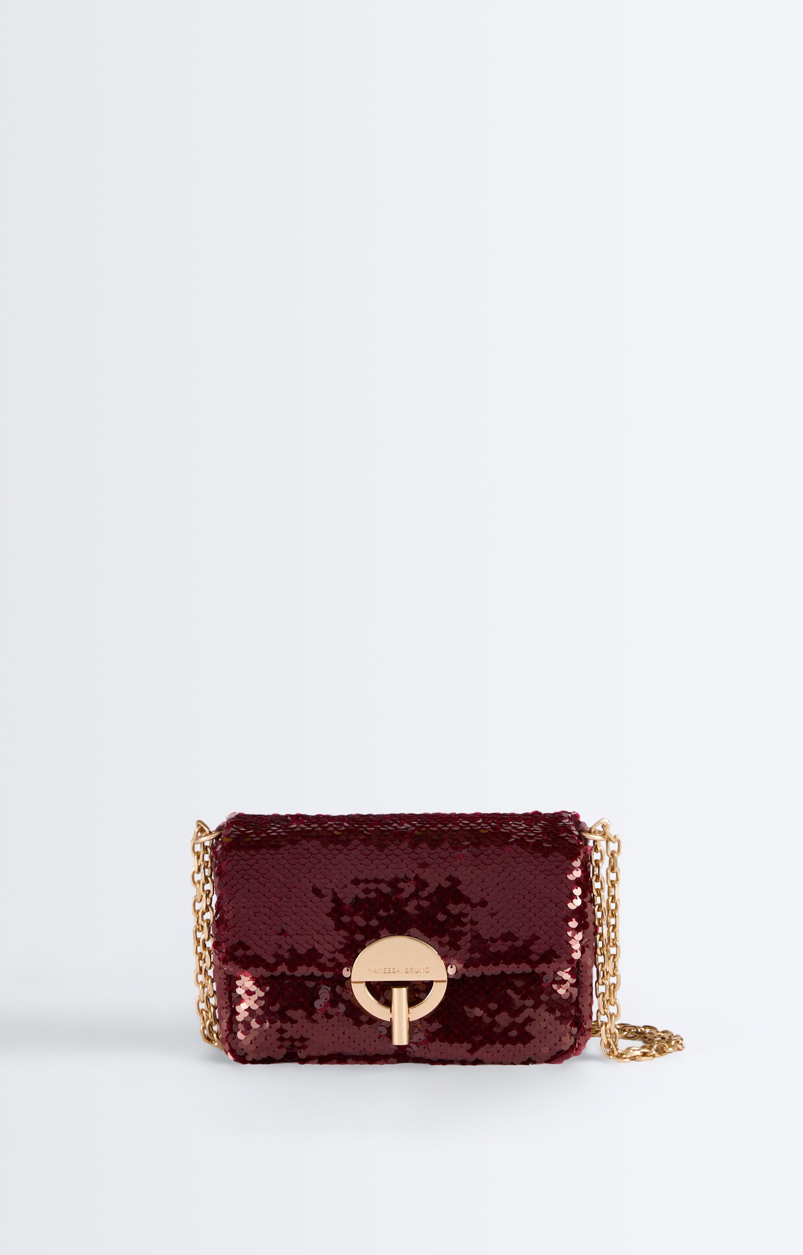 Petit Sac Moon Sequins Sac Moon &agrave; sequins, cha&icirc;ne dor&eacute;e VANESSA BRUNO
