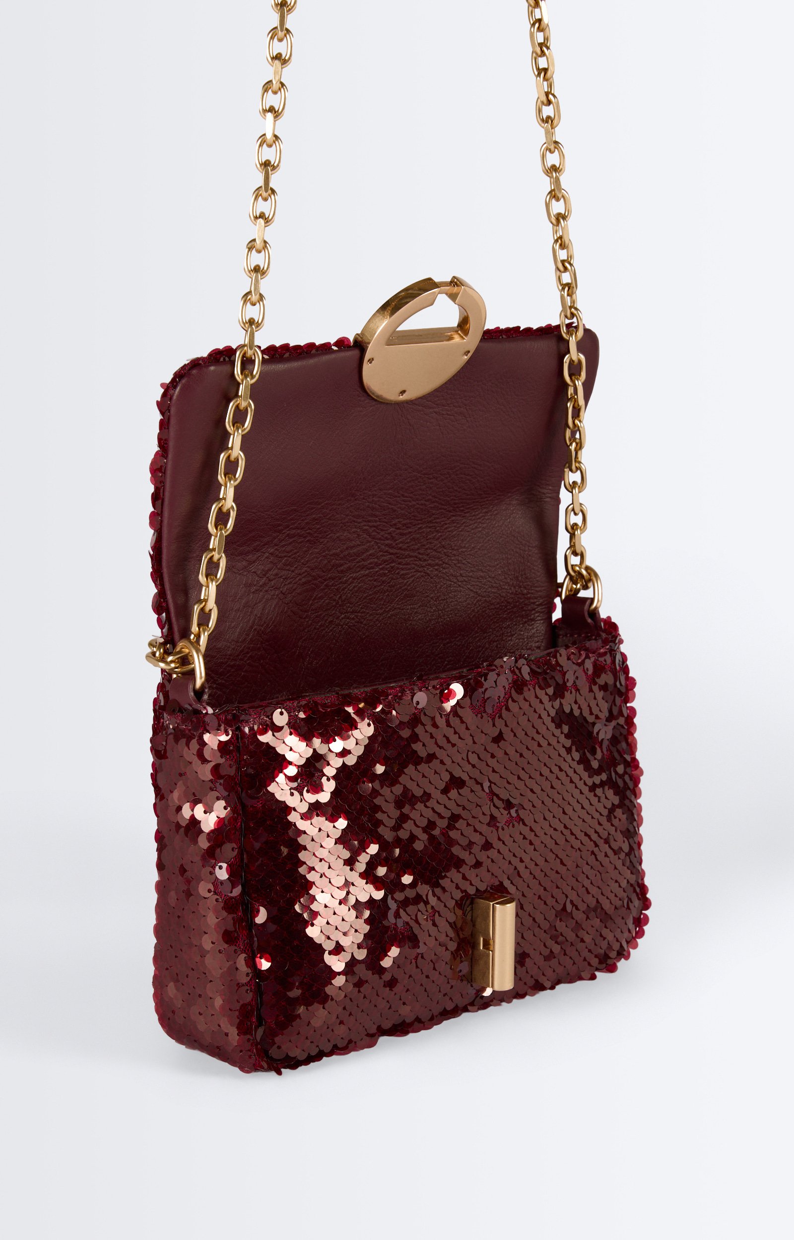 Petit Sac Moon Sequins Sac Moon &agrave; sequins, cha&icirc;ne dor&eacute;e VANESSA BRUNO