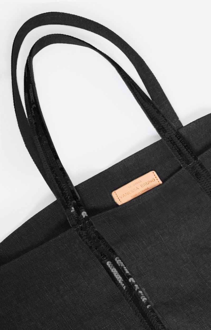 Linen L Zipped Cabas Tote Shoulder carry, zip closure Black Vanessa Bruno
