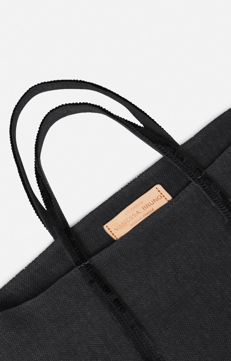 Linen S Zipped Cabas Tote Hand or crossbody carry, zip closure Black Vanessa Bruno