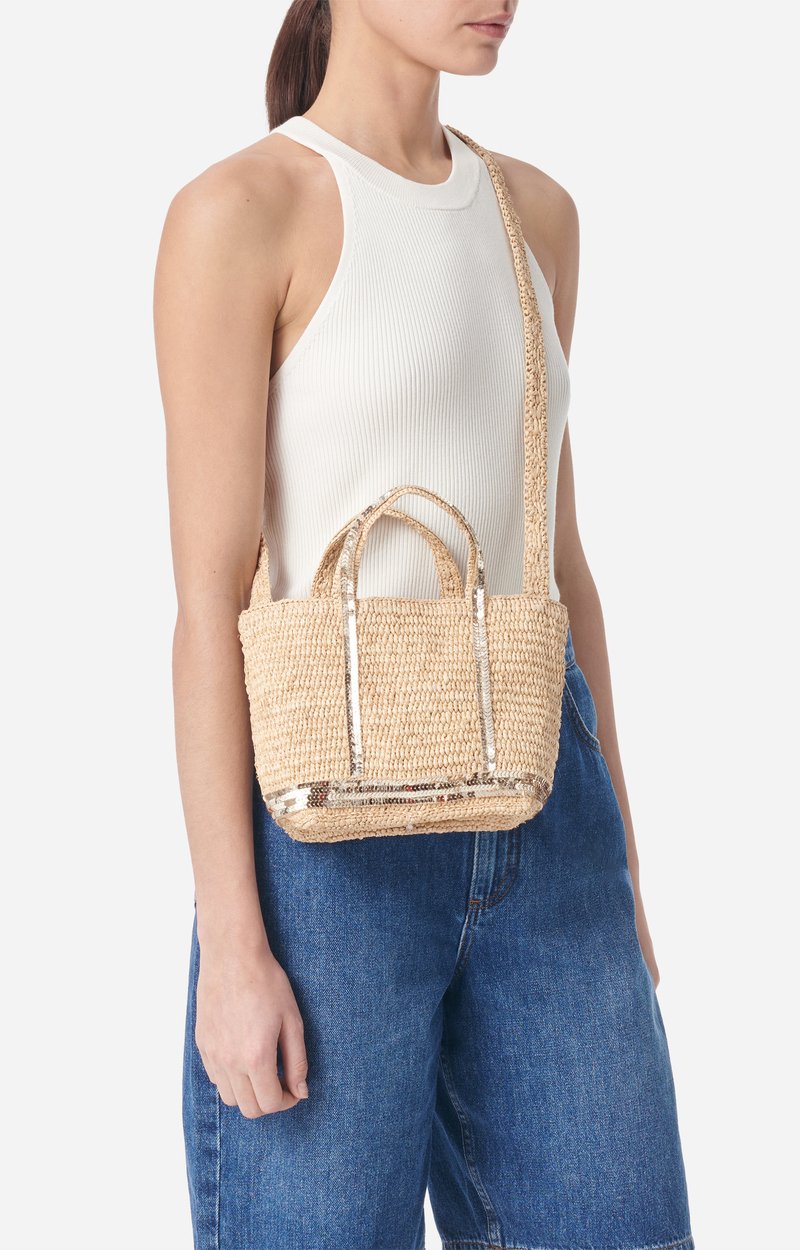 Raffia XS Cabas Tote Hand or crossbody carry GOLD Vanessa Bruno