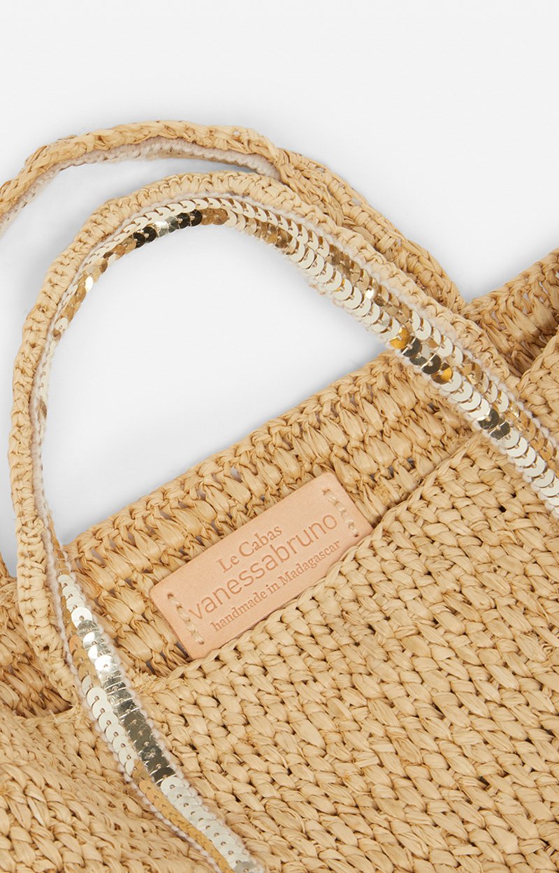 Raffia XS Cabas Tote Hand or crossbody carry GOLD Vanessa Bruno