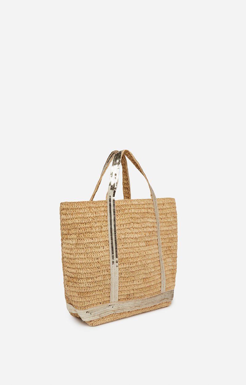 Raffia M Cabas Tote Hand carry only, no closure GOLD Vanessa Bruno