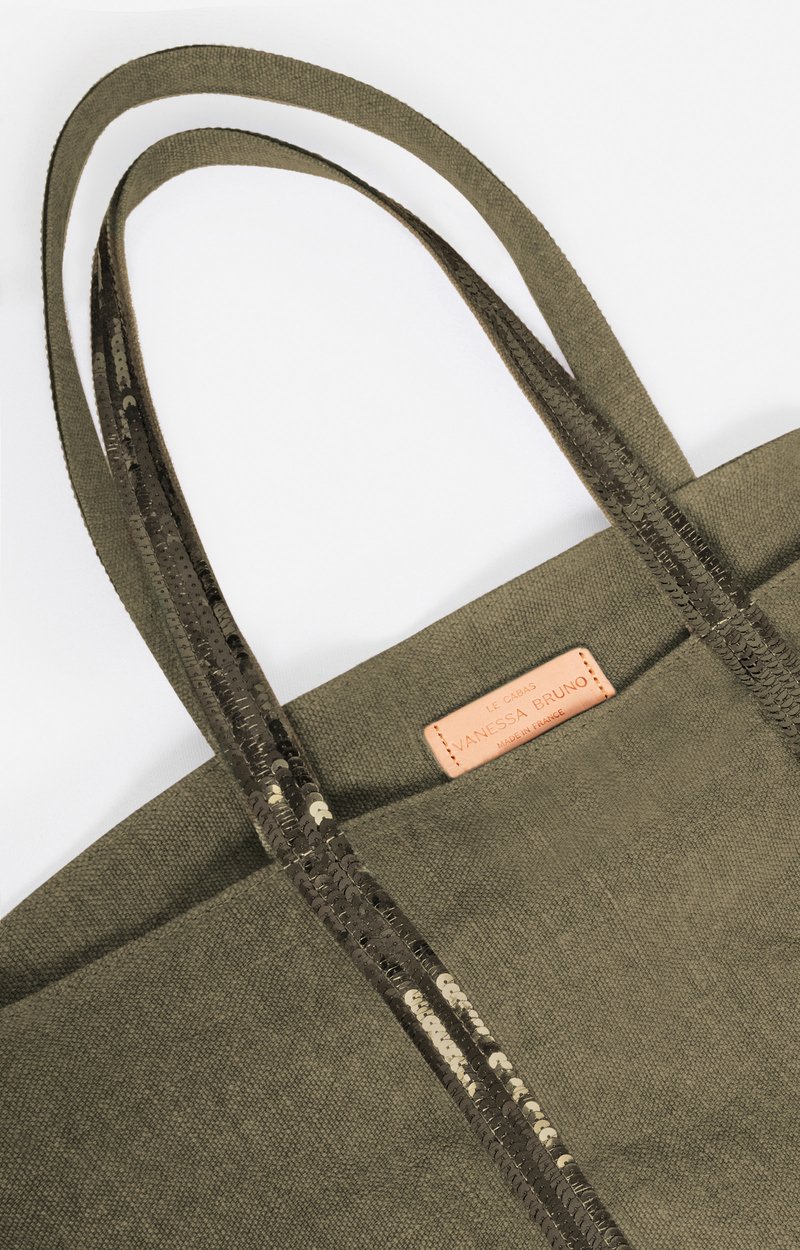 Linen L Zipped Cabas Tote Shoulder carry, zip closure KHAKI Vanessa Bruno
