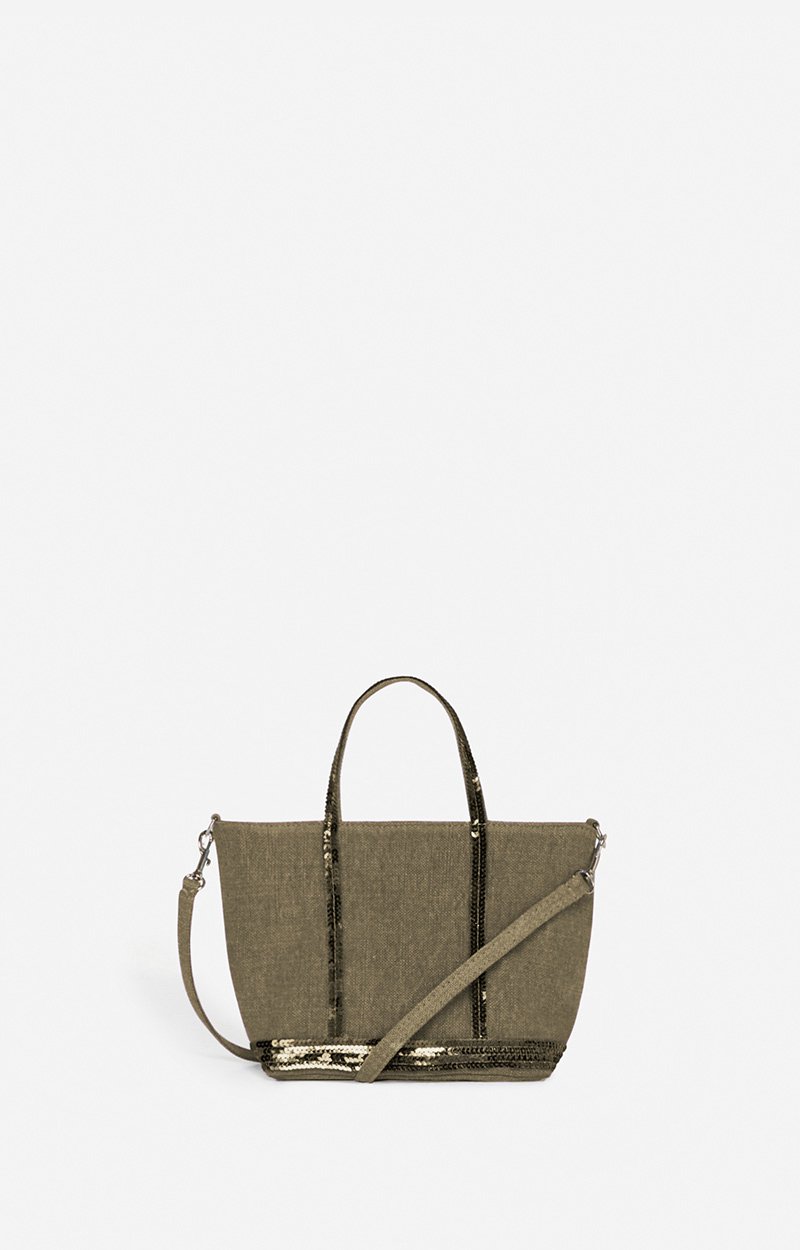 Linen XS Zipped Cabas Tote, Hand or crossbody carry, zip closure