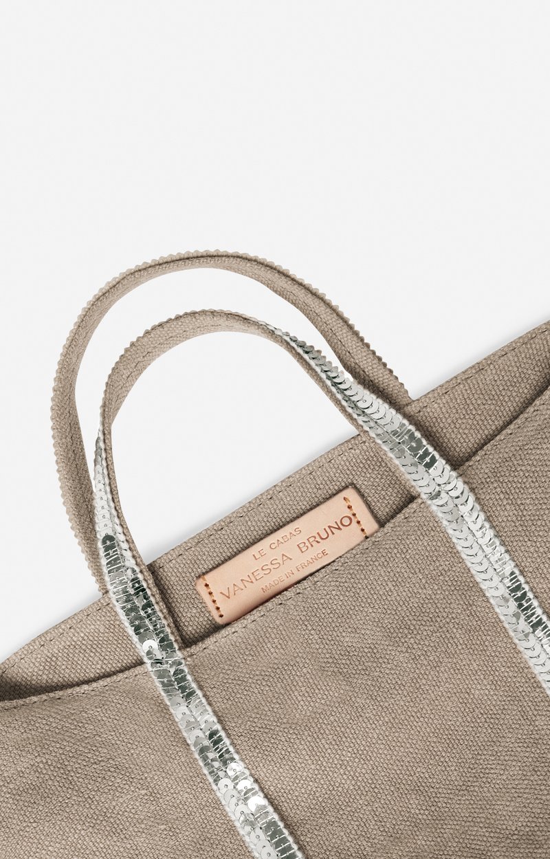 Linen XS Zipped Cabas Tote Hand or crossbody carry, zip closure LIMESTONE Vanessa Bruno