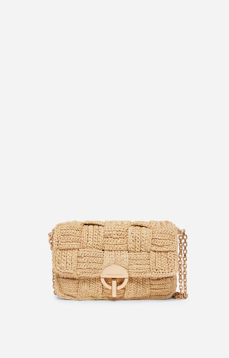 Raphia Medium Moon Bag Made in Madagascar Natural Vanessa Bruno