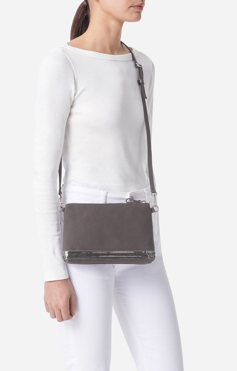 Canvas Zipped Pouch Canvas & Sequins ANTHRACITE Vanessa Bruno