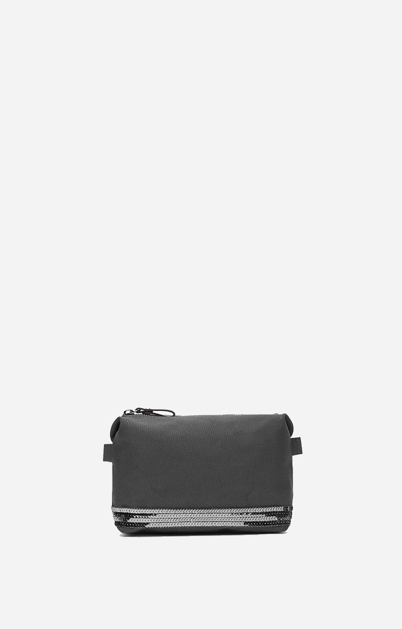 Canvas Small  Zipped Clutch Canvas & Sequins ANTHRACITE Vanessa Bruno