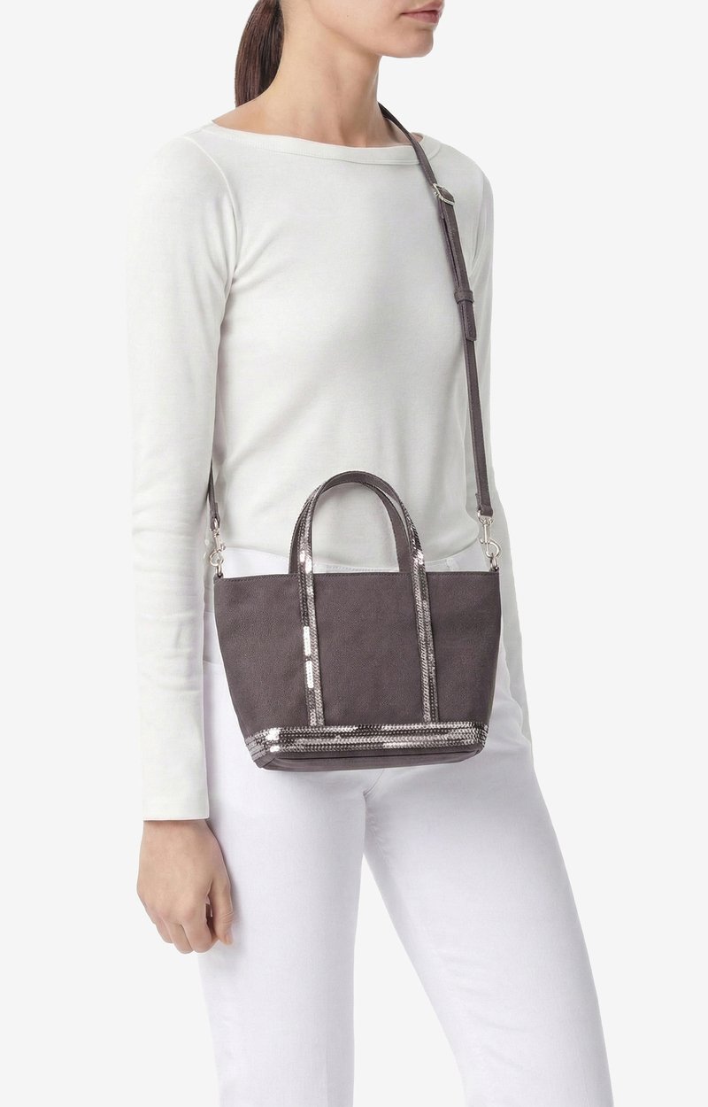 Canvas XS Zipped Cabas Tote Hand or crossbody carry, zip closure ANTHRACITE Vanessa Bruno