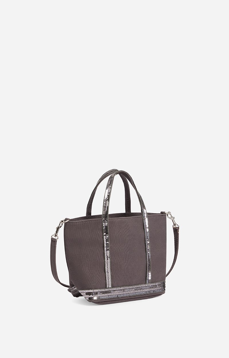 Canvas XS Zipped Cabas Tote Hand or crossbody carry, zip closure ANTHRACITE Vanessa Bruno